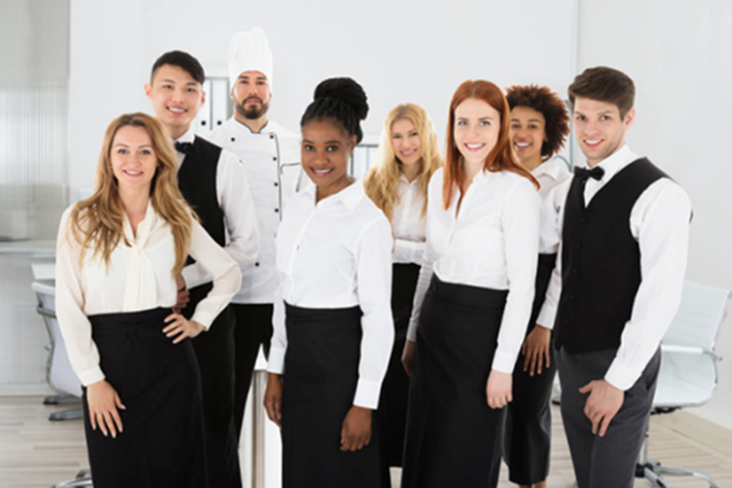 Hotel employees in a posed photo